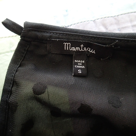 🔴3/$23!🔴Monteau sheer blouse flocked peterpan - Picture 7 of 8